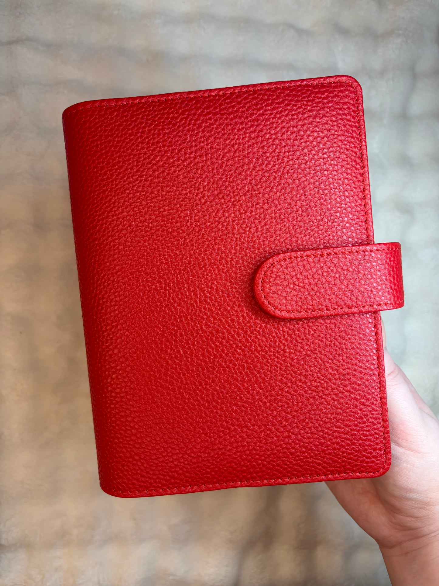 A6 Wide Pebble Binder - Red