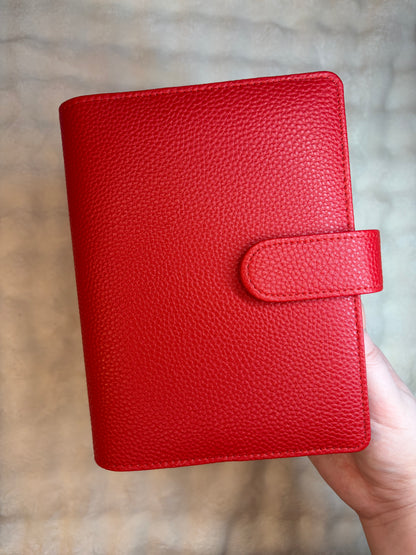 A6 Wide Pebble Binder - Red