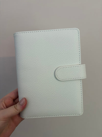 A6 Wide Pebble Binder - White