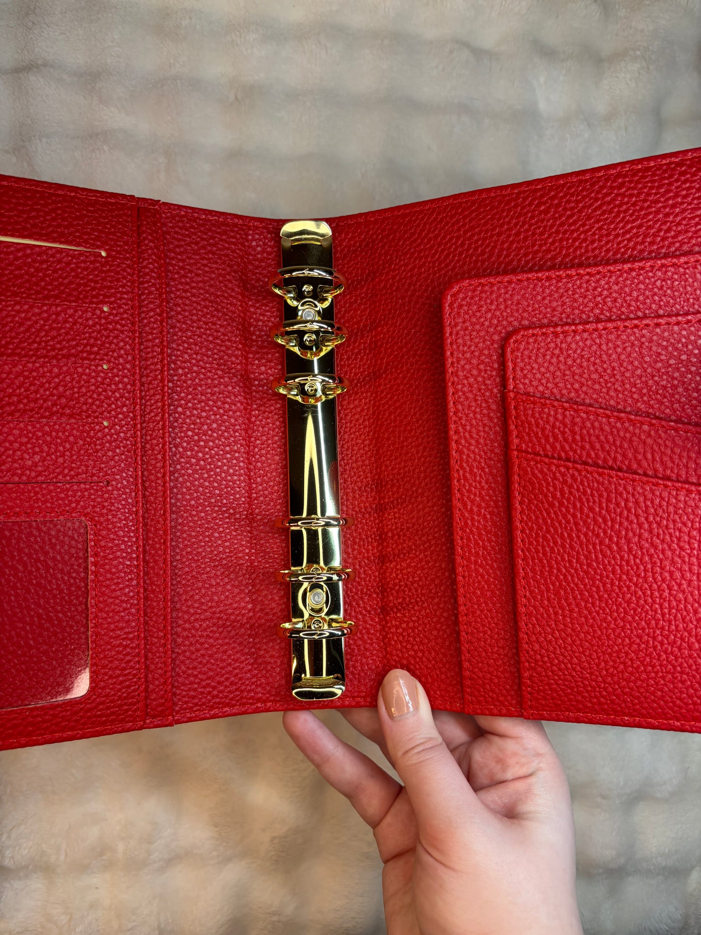 A6 Wide Pebble Binder - Red