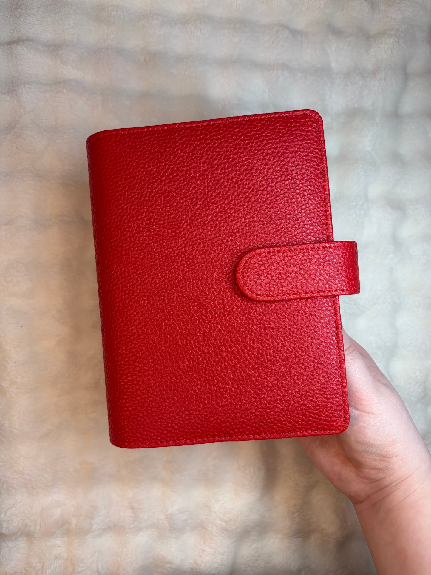 A6 Wide Pebble Binder - Red