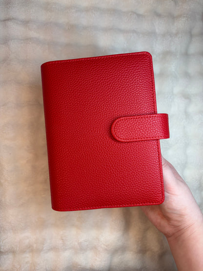 A6 Wide Pebble Binder - Red