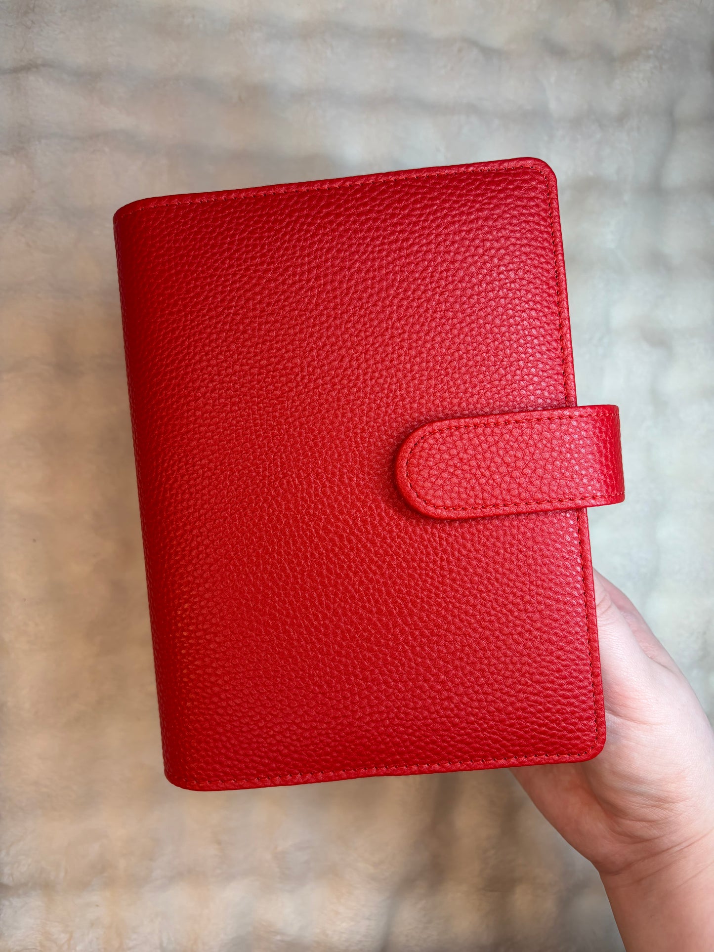 A6 Wide Pebble Binder - Red