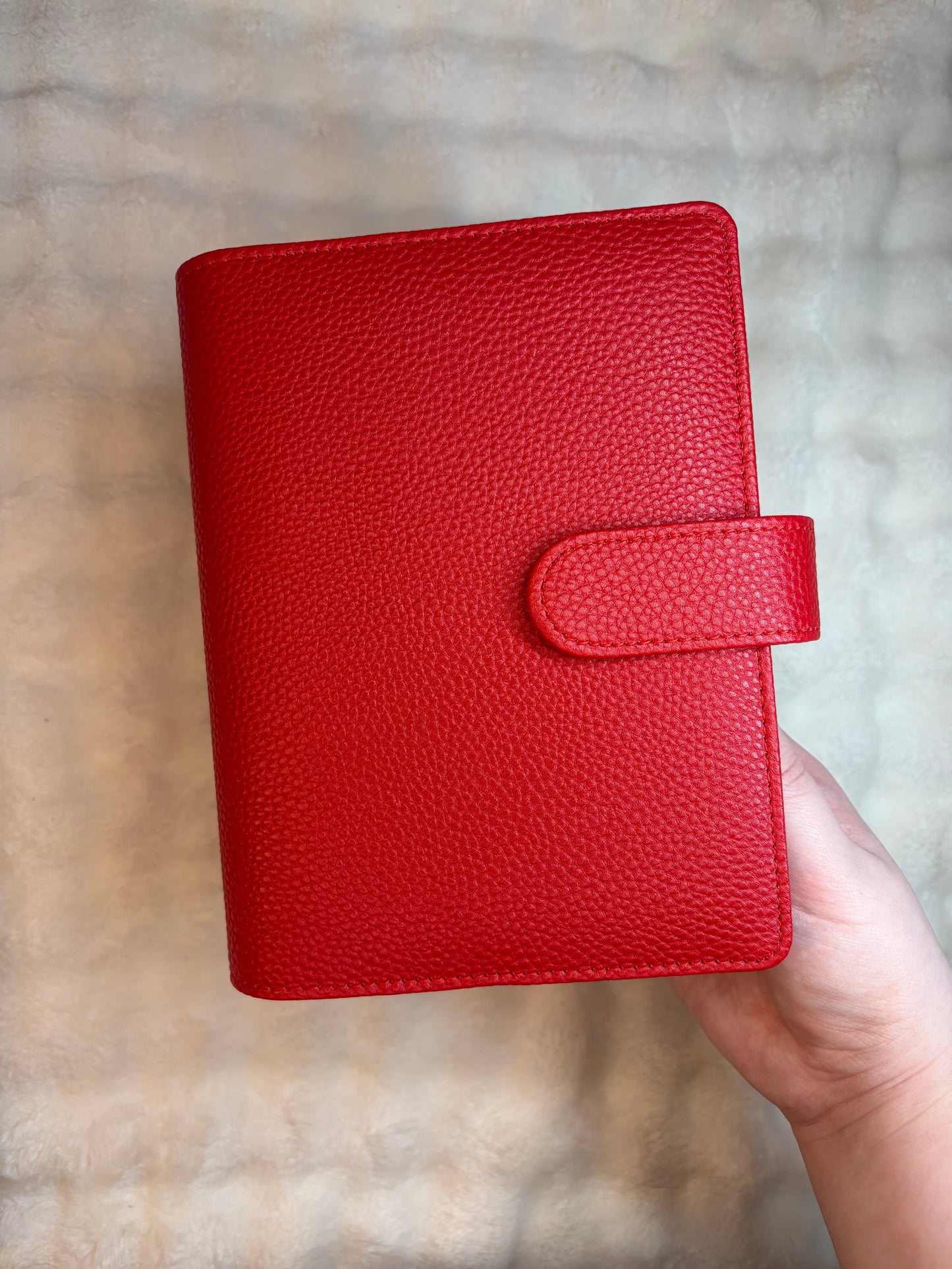 A6 Wide Pebble Binder - Red
