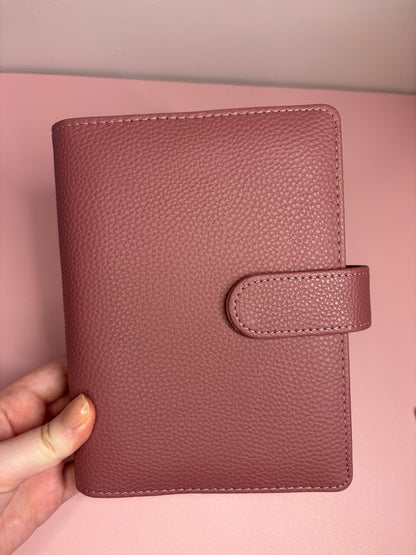 PREORDER A6 Wide Pebble Binder - Deep Pink