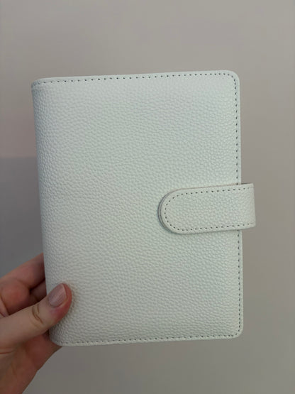 A6 Wide Pebble Binder - White