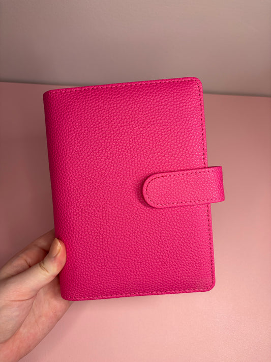 PREORDER A6 Wide Pebble Binder - Bright Pink